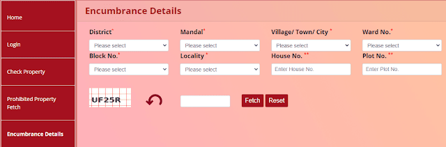house property encumbrance details search dharani telangana