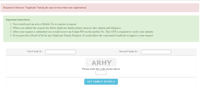 Request to Remove Duplicate Family SSSM ID
