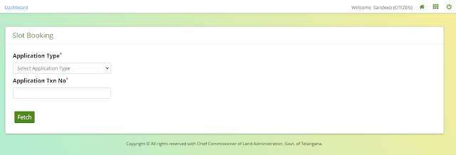slot booking dharani telangana govt website