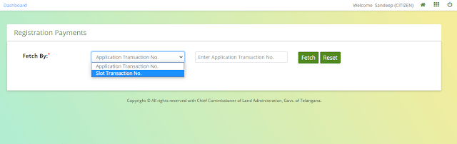 registration payments online telangana dharani portal