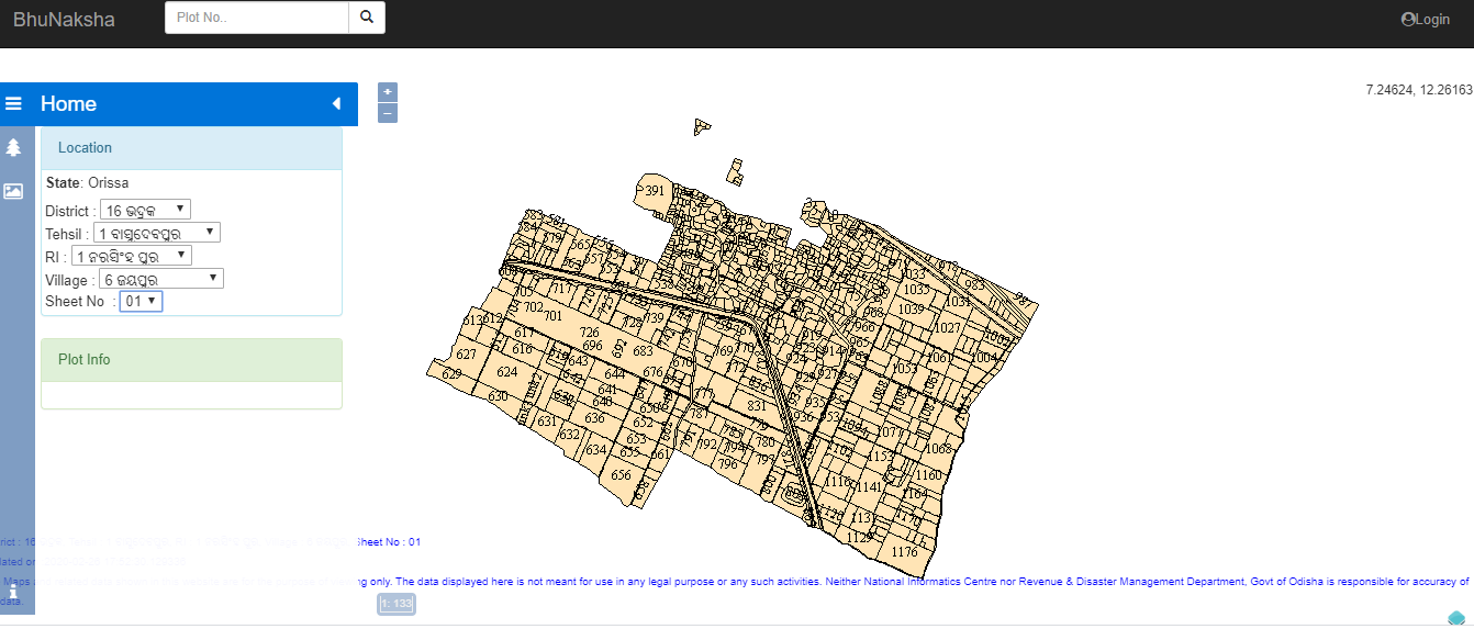 Odisha Bhulekh Bhu Naksha Map View