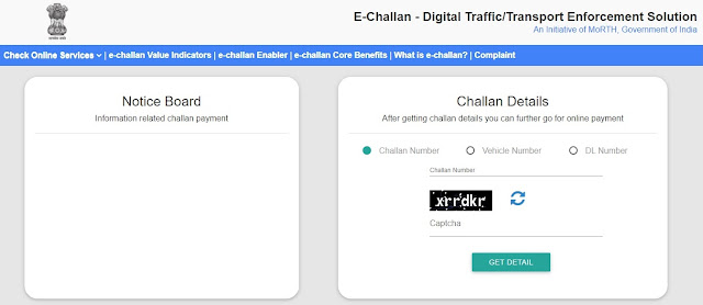 e Challan parivahan status check