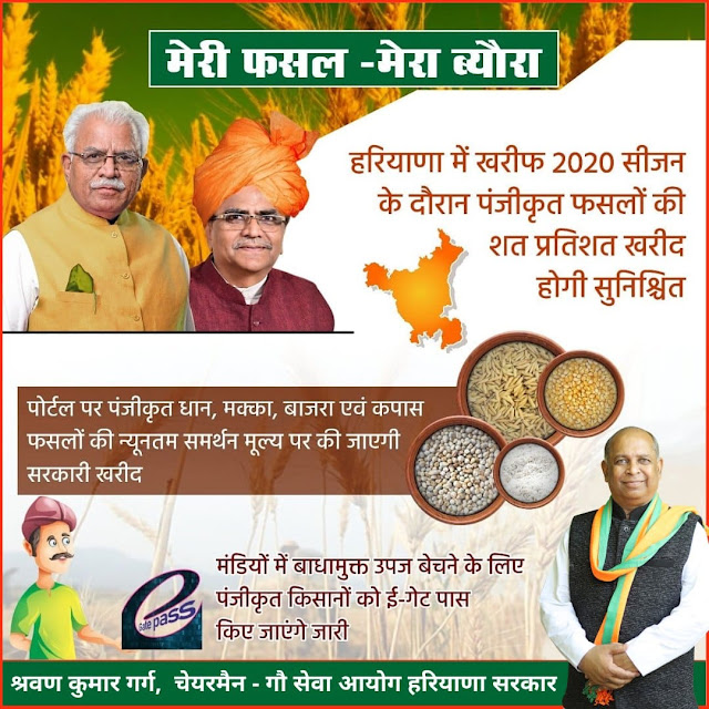 मेरी फसल मेरा ब्यौरा योजना उद्देश्य